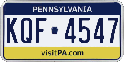 PA license plate KQF4547