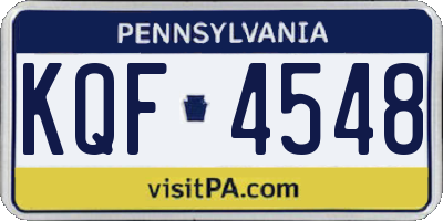 PA license plate KQF4548