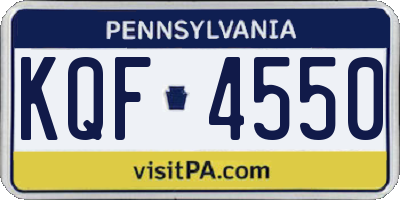 PA license plate KQF4550