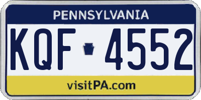 PA license plate KQF4552