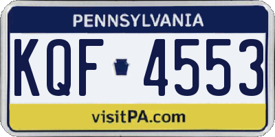 PA license plate KQF4553