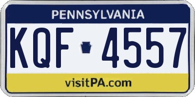 PA license plate KQF4557