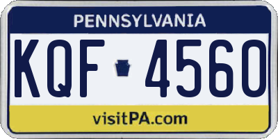PA license plate KQF4560