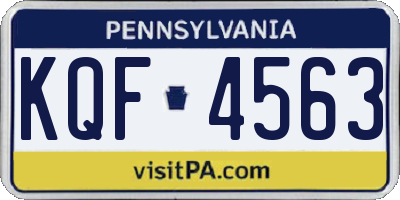PA license plate KQF4563