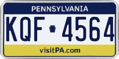PA license plate KQF4564