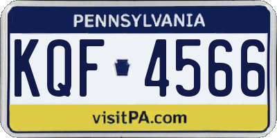 PA license plate KQF4566