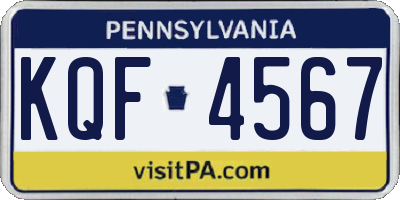 PA license plate KQF4567