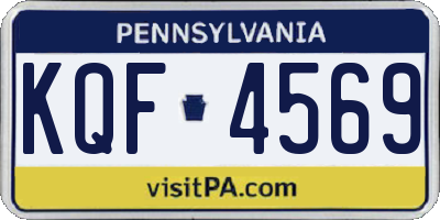 PA license plate KQF4569