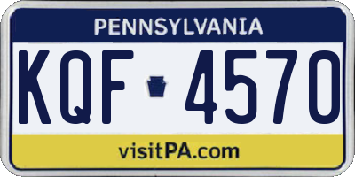 PA license plate KQF4570