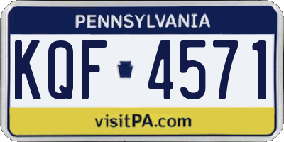 PA license plate KQF4571