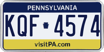PA license plate KQF4574