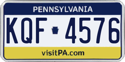 PA license plate KQF4576