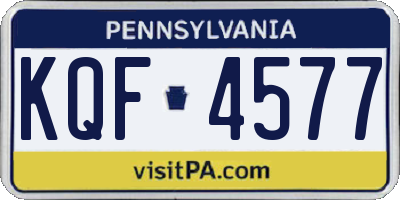 PA license plate KQF4577