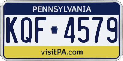 PA license plate KQF4579