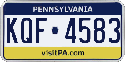 PA license plate KQF4583
