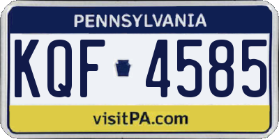 PA license plate KQF4585