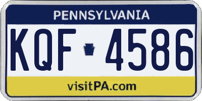 PA license plate KQF4586