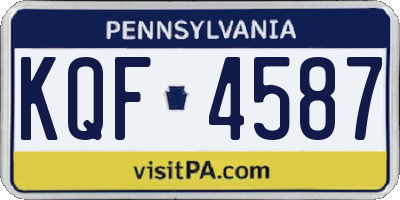 PA license plate KQF4587