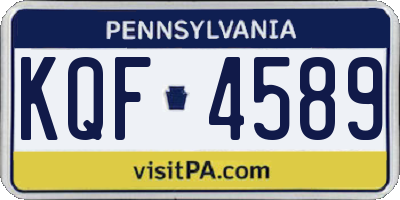 PA license plate KQF4589