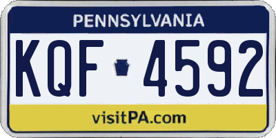 PA license plate KQF4592