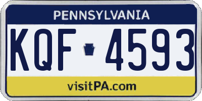 PA license plate KQF4593