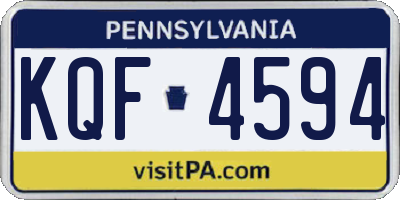 PA license plate KQF4594