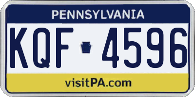 PA license plate KQF4596