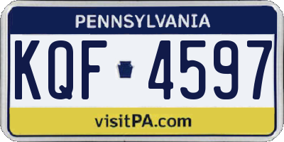 PA license plate KQF4597