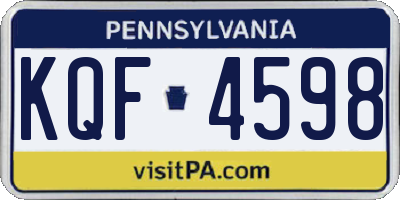 PA license plate KQF4598