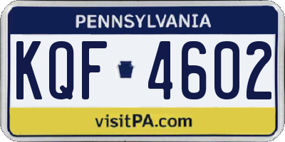 PA license plate KQF4602