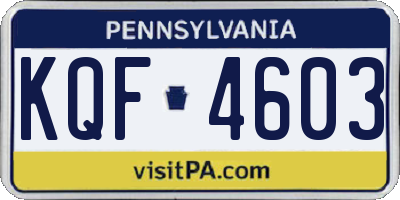 PA license plate KQF4603