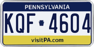 PA license plate KQF4604