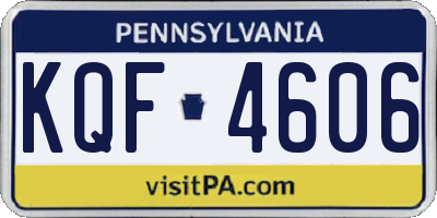 PA license plate KQF4606