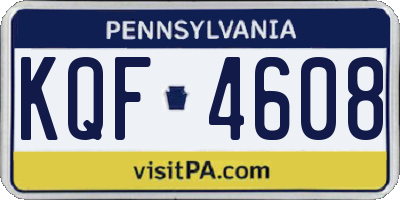 PA license plate KQF4608