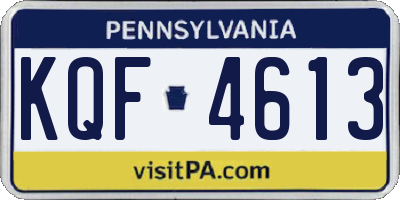 PA license plate KQF4613