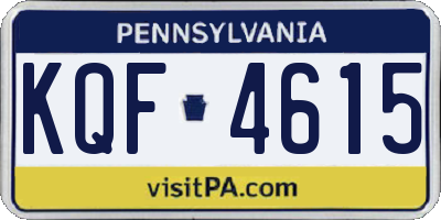 PA license plate KQF4615