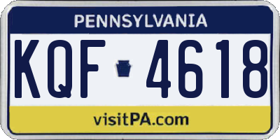 PA license plate KQF4618