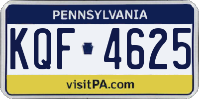 PA license plate KQF4625