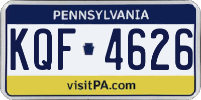 PA license plate KQF4626