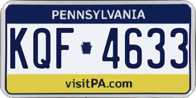 PA license plate KQF4633