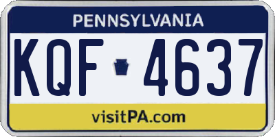 PA license plate KQF4637