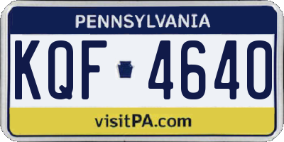 PA license plate KQF4640