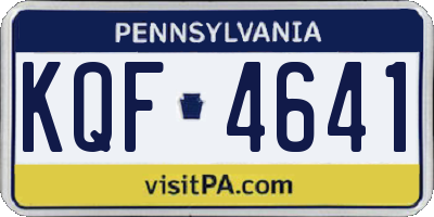 PA license plate KQF4641