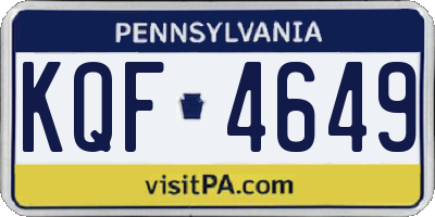 PA license plate KQF4649