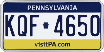 PA license plate KQF4650