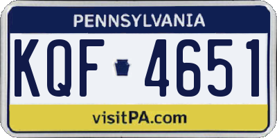 PA license plate KQF4651