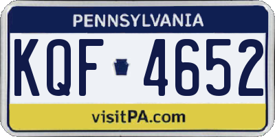 PA license plate KQF4652