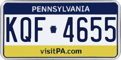 PA license plate KQF4655