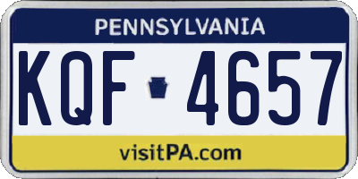 PA license plate KQF4657