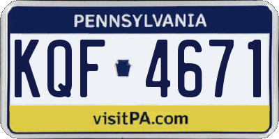PA license plate KQF4671